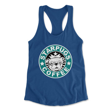 Starpugs Coffee Womens Racerback Tank in Royal color